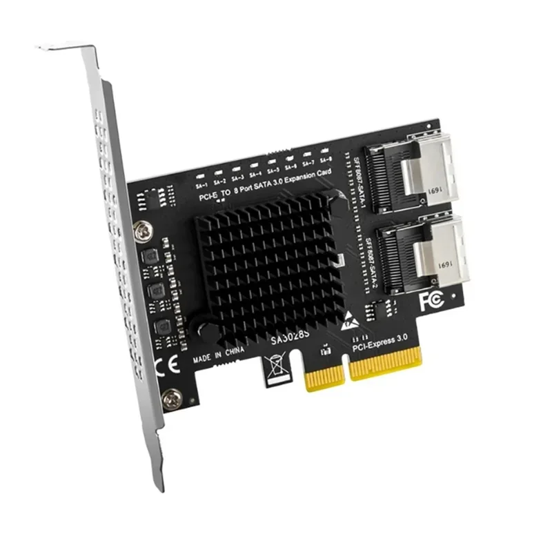 SATA Expansion Card PCIE To SFF8087 Mini SAS 8 Port SATA 3.0 to Controller PCIe3.0 to SFF-8087 ASM1166 Chip Adapter