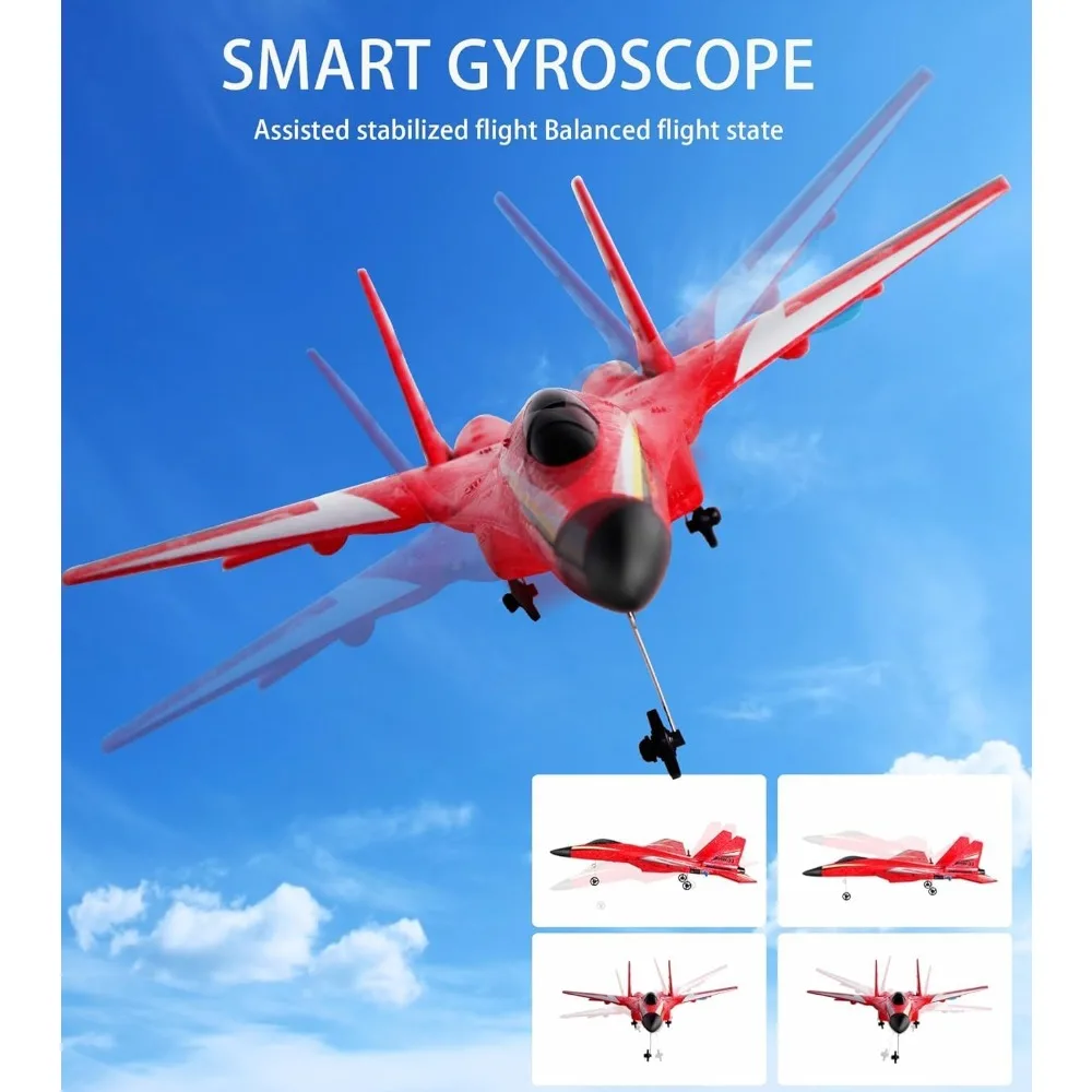 Brinquedos de avião RC para adolescentes: planador de espuma de 2 canais e jato de caça para maiores de 14 anos