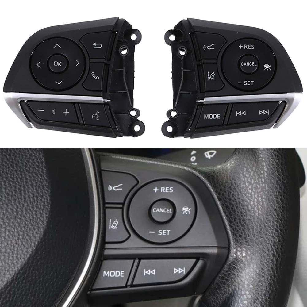 

Cruise Control Switch Button For Toyota For Corolla 2019-2023 OEM 84250-06850 Black ABS Steering Wheel Key Replacement Part