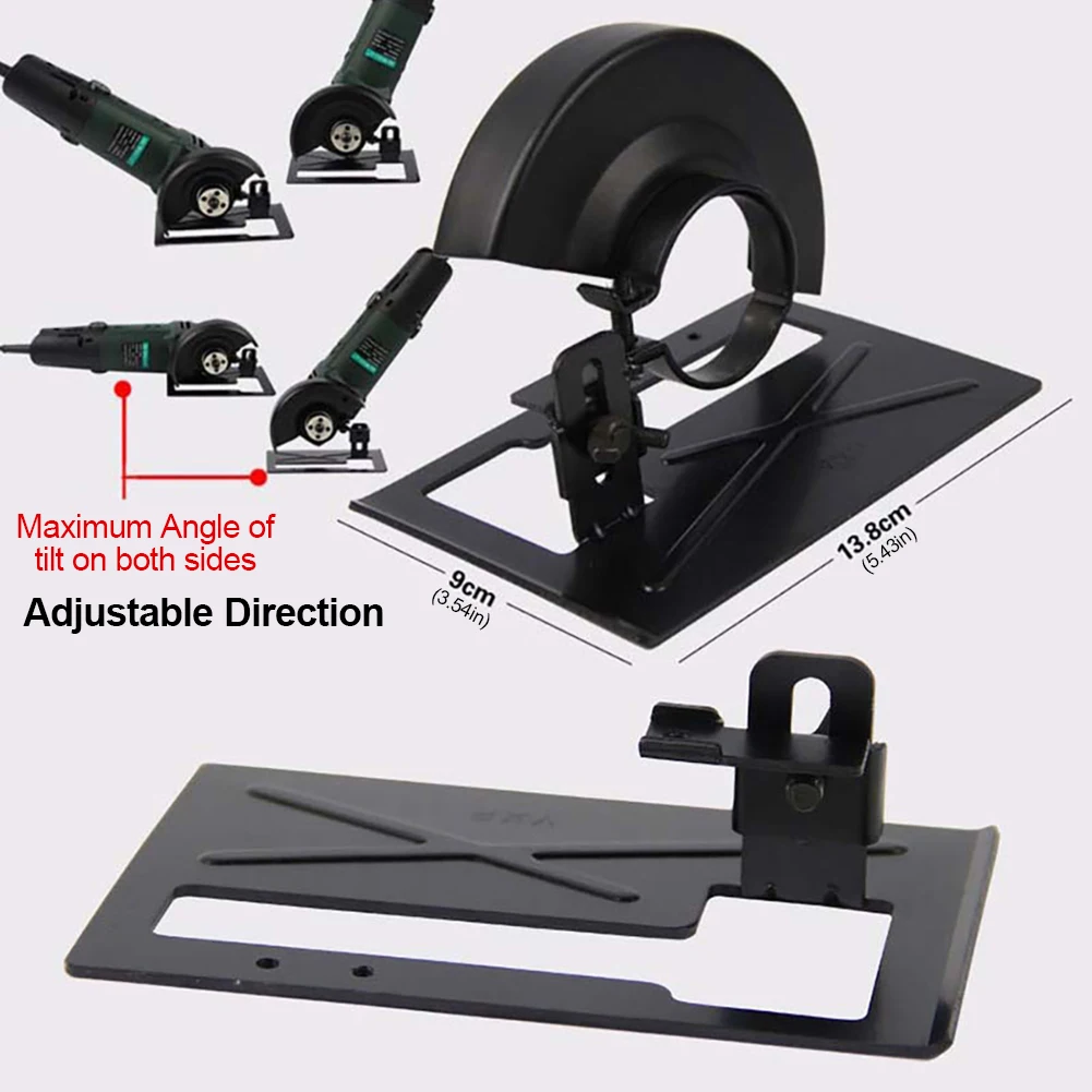Soporte de amoladora angular de Metal ajustable, juego de cubierta protectora, Base de equilibrio, cubierta protectora para herramientas de carpintería DIY