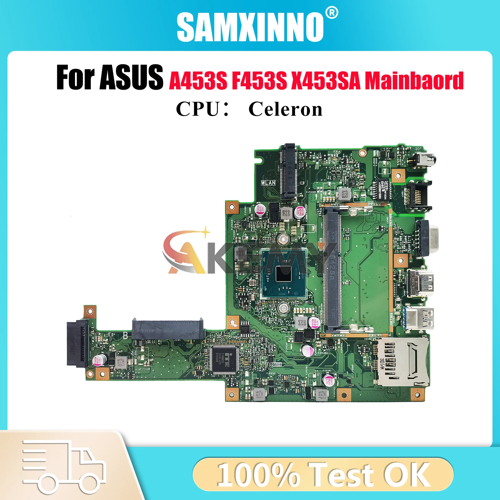 

Материнская плата для ноутбука X453SA для ASUS VivoBook X453SA F453S X453S A453S, материнская плата для ноутбука с процессором Celeron, 100% тестирование, ОК, быстрая доставка