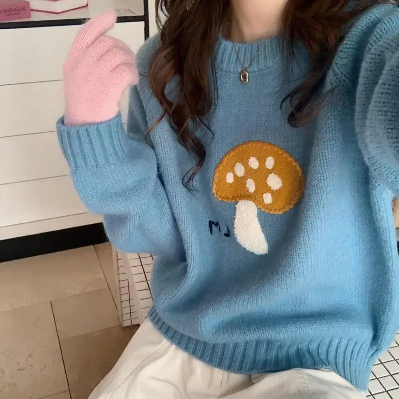 

Утепленный женский кардиган, свитер, пуловер, корейский стиль, осенне-зимний вязаный трикотаж для девочек с вышивкой, милый трикотаж на молнии, верхняя одежда