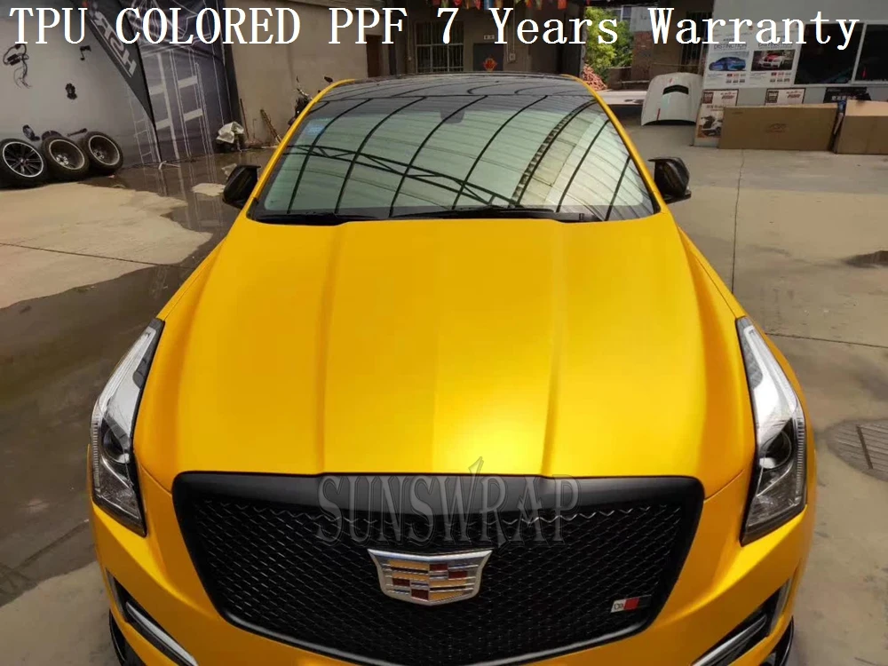 

PPF Paint Protection Film TPU Atheletic Yellow Self Healing Auto Bra Vinyl Wrap Invisible Scratches Shield Sheet 5x52ft/roll