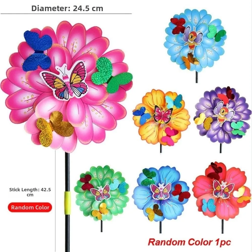 New Multistyles 30cm Sunflower Windmill PVC Diameter 36cm Rotating Sunflower Garden Yard Wind Spinner Outdoor Party Picnic Decor