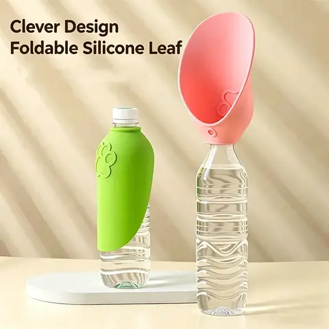 Dog Cat Drinking Bowl Outdoor Feeding Water Portable Drinking Cup for Pets Foldable Water Dispenser Interchangeable Bottle