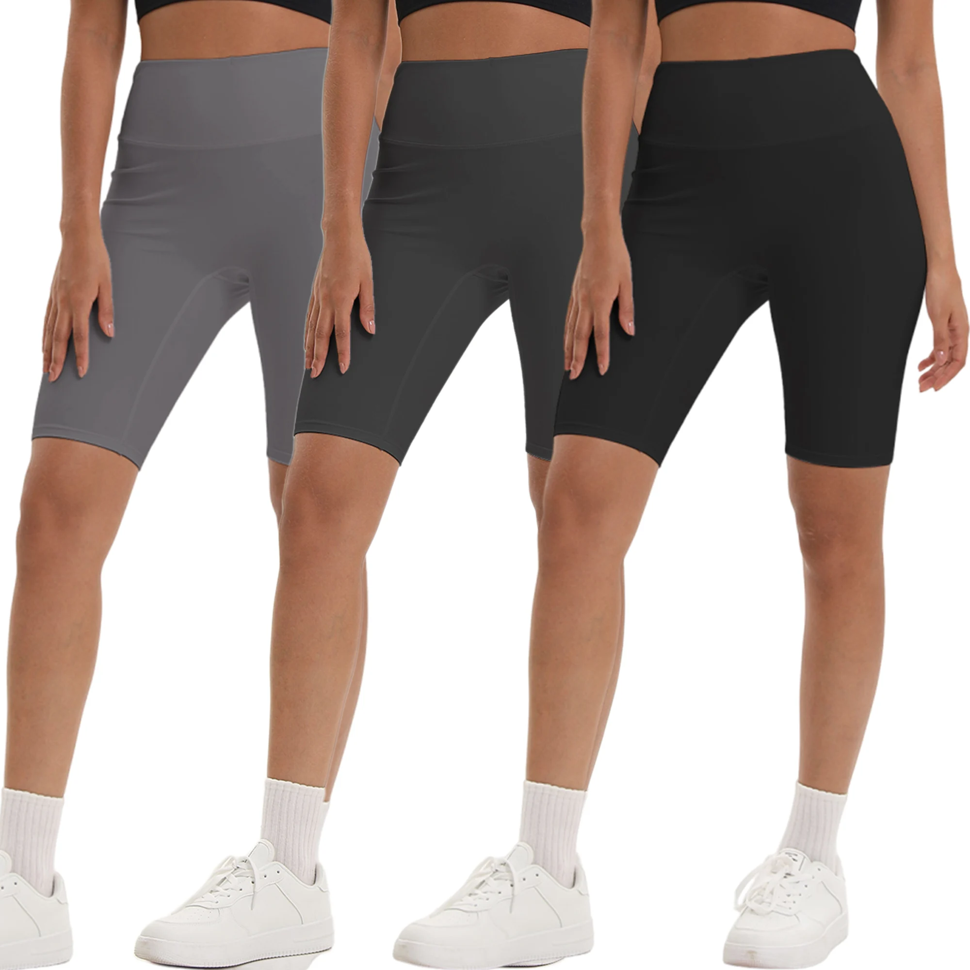 Pantaloncini da allenamento fitness da donna Pantaloncini da yoga da ciclismo attillati a vita alta Pantaloni sportivi estivi traspiranti ad asciugatura rapida Pantaloni da corsa da palestra