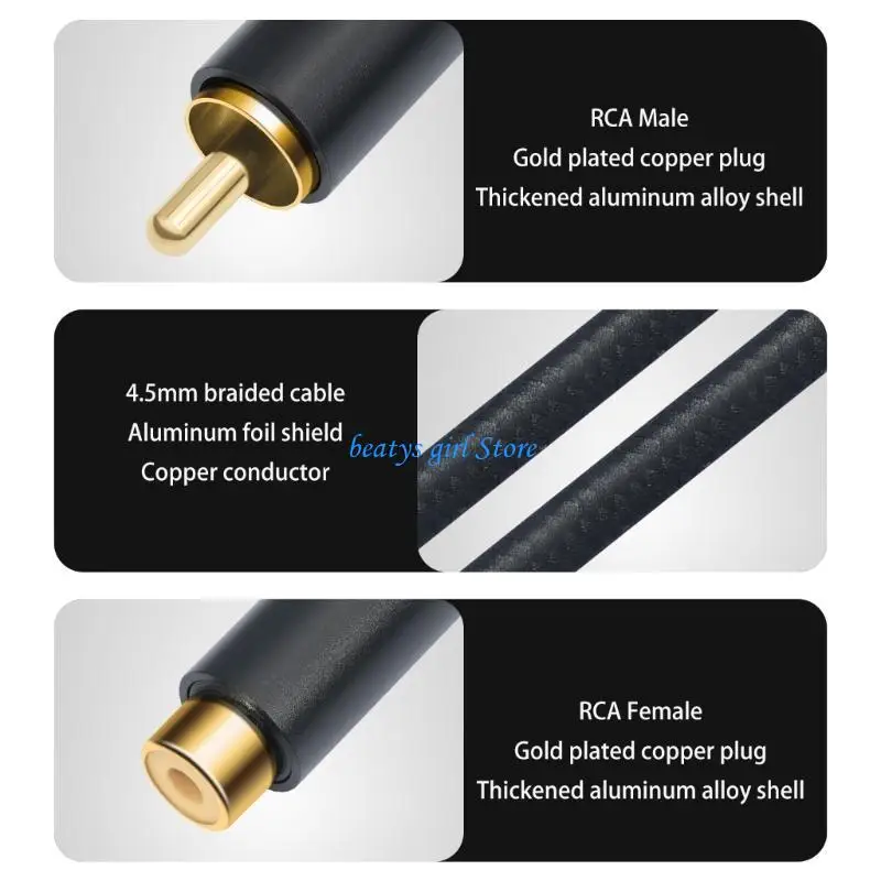 C7AB Clear Sound Music Extender Cable Perfect for HiFi and Analog System
