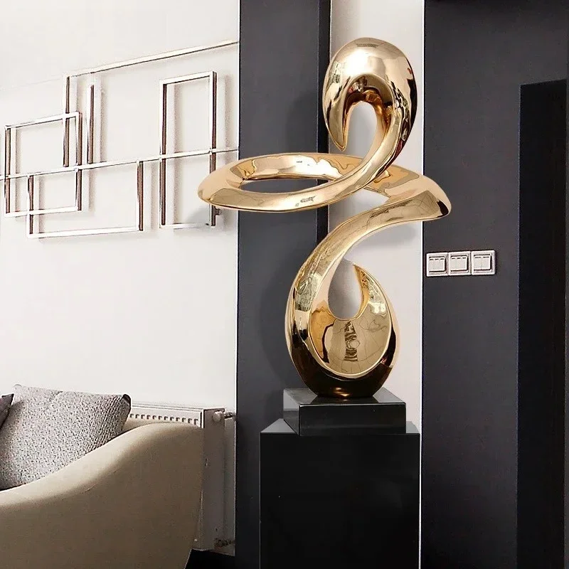 

Living room ornament TV cabinet next to floor sculpture porch aisle modern electroplating light luxury artwork