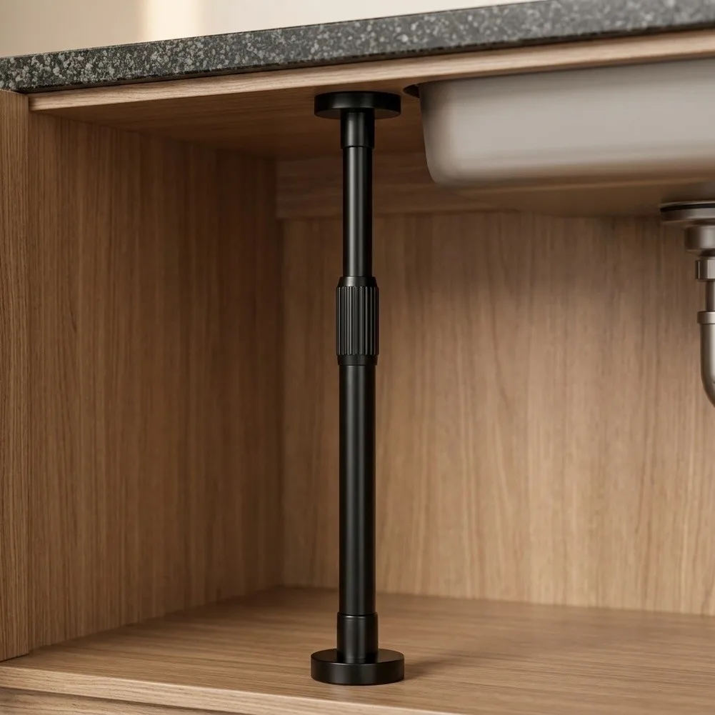 Adjustable Stainless Steel Support Pole 50-80 cm for Cabinet Lift Arm Shelf Sofa Bathroom Vanity Leveling and Stability
