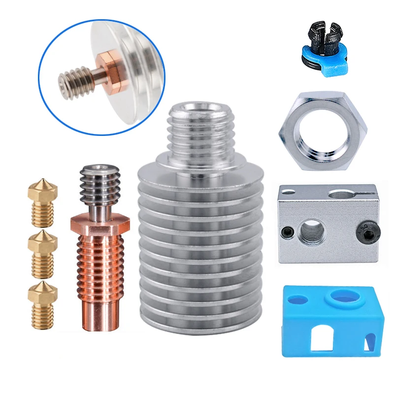 V6 Hotend Bimetal Stainless Steel PTFE Heatbreak Bowden Direct Print J-head for 1.75MM 3D Printer Prusai3 Voron 2.4 Extruder
