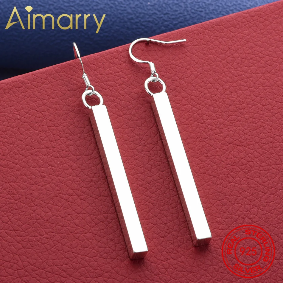 

Hot 925 Sterling Silver Cuboid Earrings Drop Earrings For Women Fashion Jewelry Charm Grace Noble Wedding Accessories