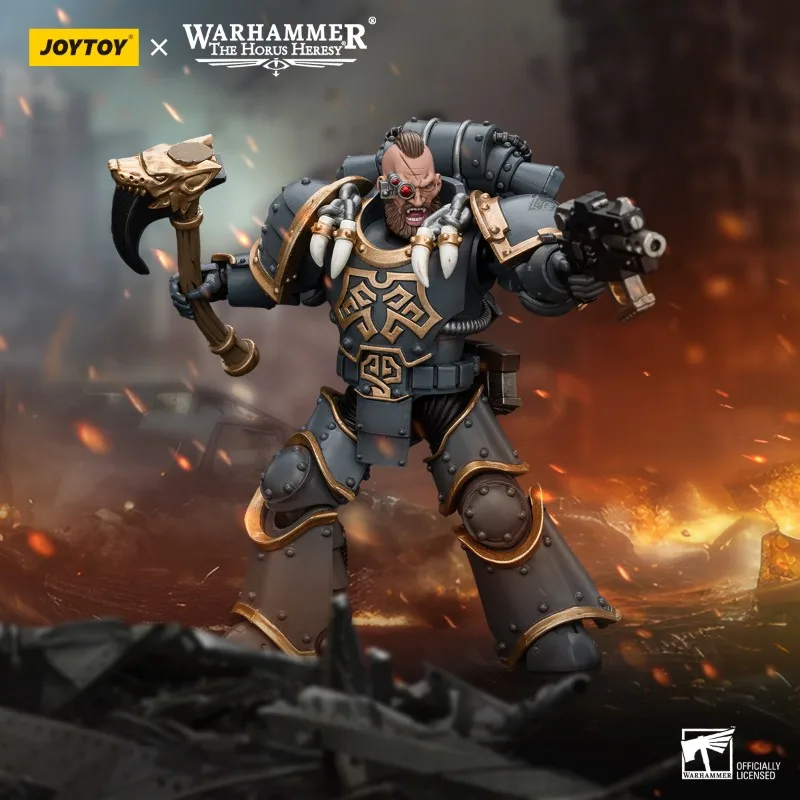 [Pre-ordine] JOYTOY Action Figure 1/18 Warhammer The Horus Heresy Space Wolves Grey Slayer Pack Anime Military Figure Model Toy