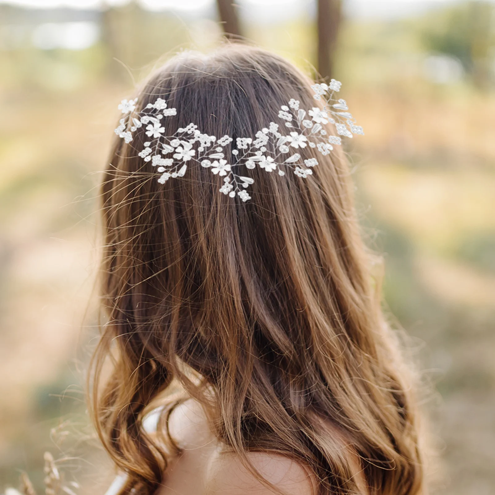 

Bridal Handmade Beaded Headdress Crystal Pearl Flower Hairband Wedding Accessories Elegant Headpieces for Bride Updo Vintage