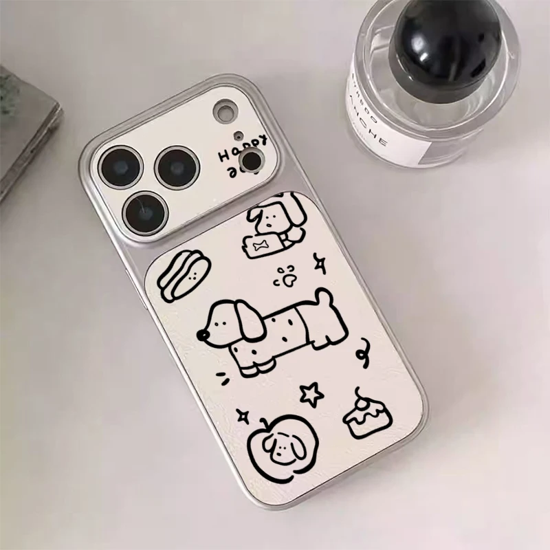 For iPhone 17 16 15 14 13 12 11 Pro Max Case Luxury Seconds Change 17 Cute Dachshund Phone Case For iPhone 16 Plus 17E 16E Cover