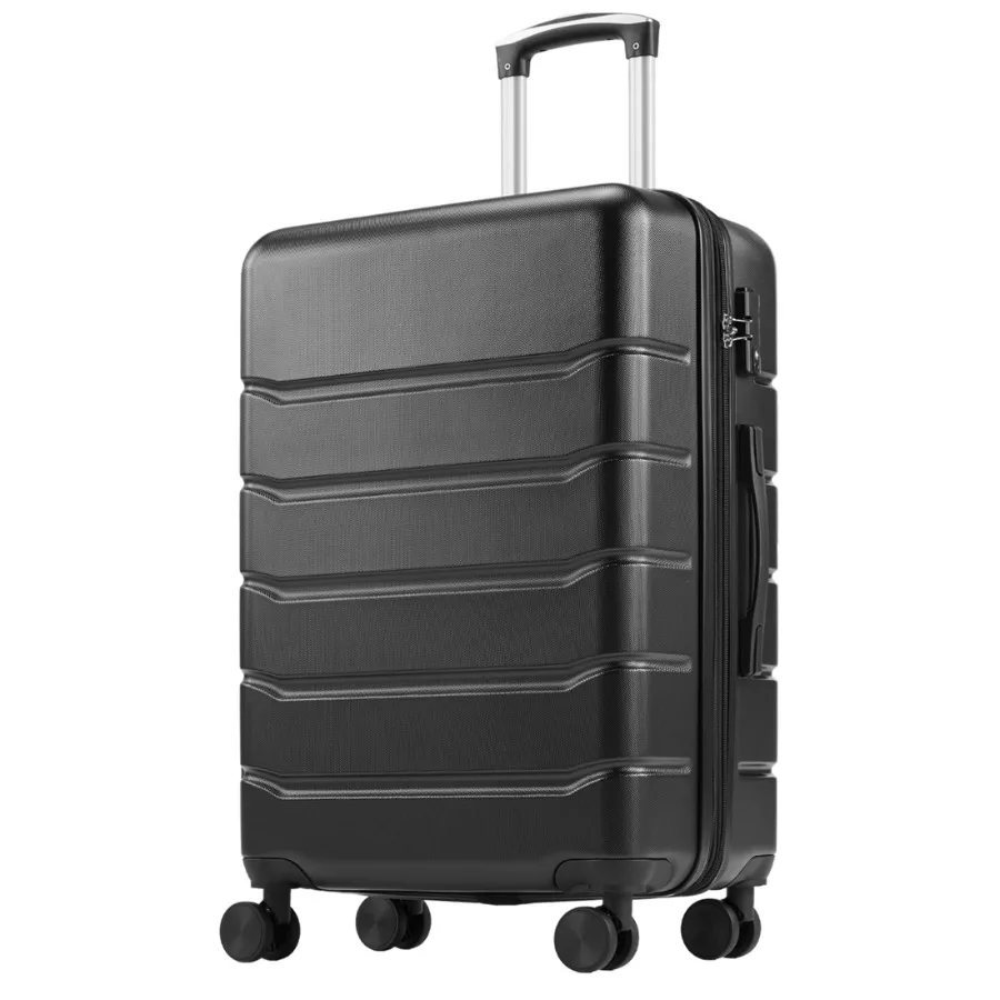 28 Inch Hardside Expandable Luggage with Spinner Wheels Checked-Large Lightweight Expandable Rolling Luggage with TSA Lock Blac