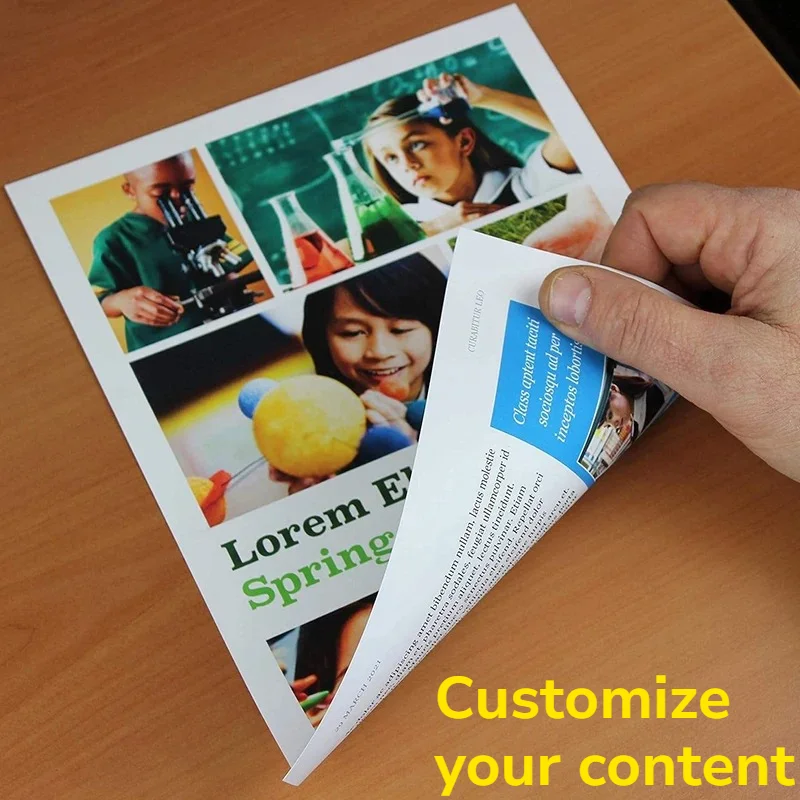 

100 Pcs 21x14cm Custom Advertising Flyers - Free Design Custom Logo Leaflets for Shop Restaurant Event