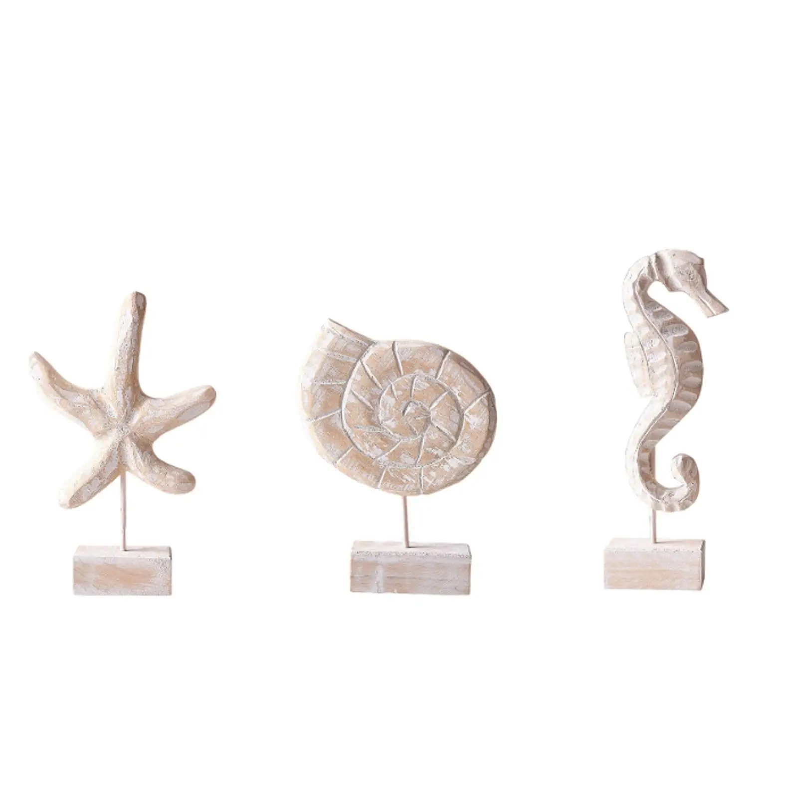 Wood Statue Beach Table Decor Coastal Decor Beach Theme Decor Accent Figurine for Living Room Home Bathroom Office Bedroom