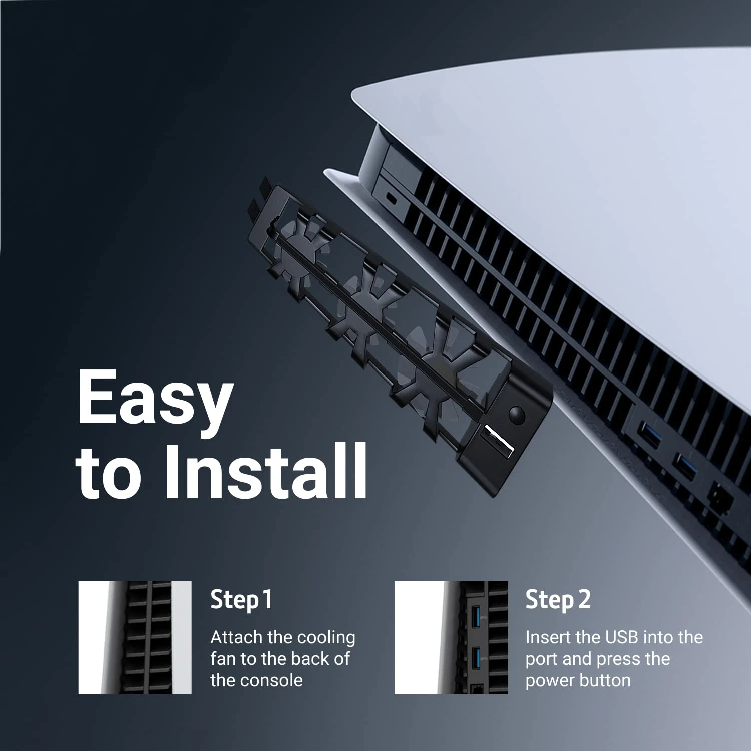 For PS5 Accessories Cooling Fan Efficient Cooling System High-Speed Silent Fan for PlayStation 5 Both Disc and Digital Editions