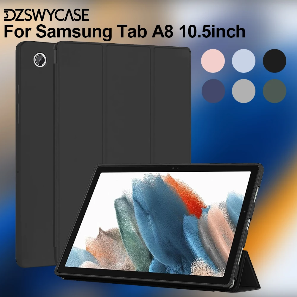 Case for Samsung Galaxy Tab A8 10.5 inch 2022, Silicone Tablet Case, Slim Trifold Stand, Smart Cover with Auto Sleep/Wake