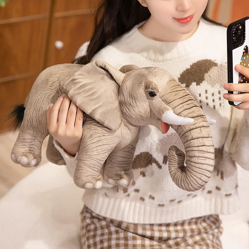 手作りリアルな立ち象ぬいぐるみタイマスコットぬいぐるみ動物園お土産誕生日プレゼント子供のための