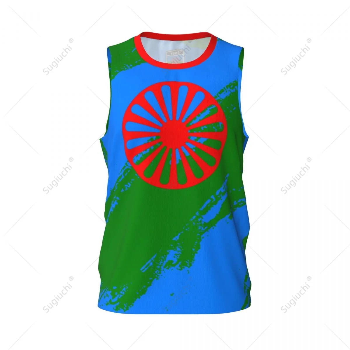 Men Basketball Sports Rom Gypsy Flag Of The Romani Running Fitness Multifunction Jersey Sleeveless shirt Custom Name Nunber