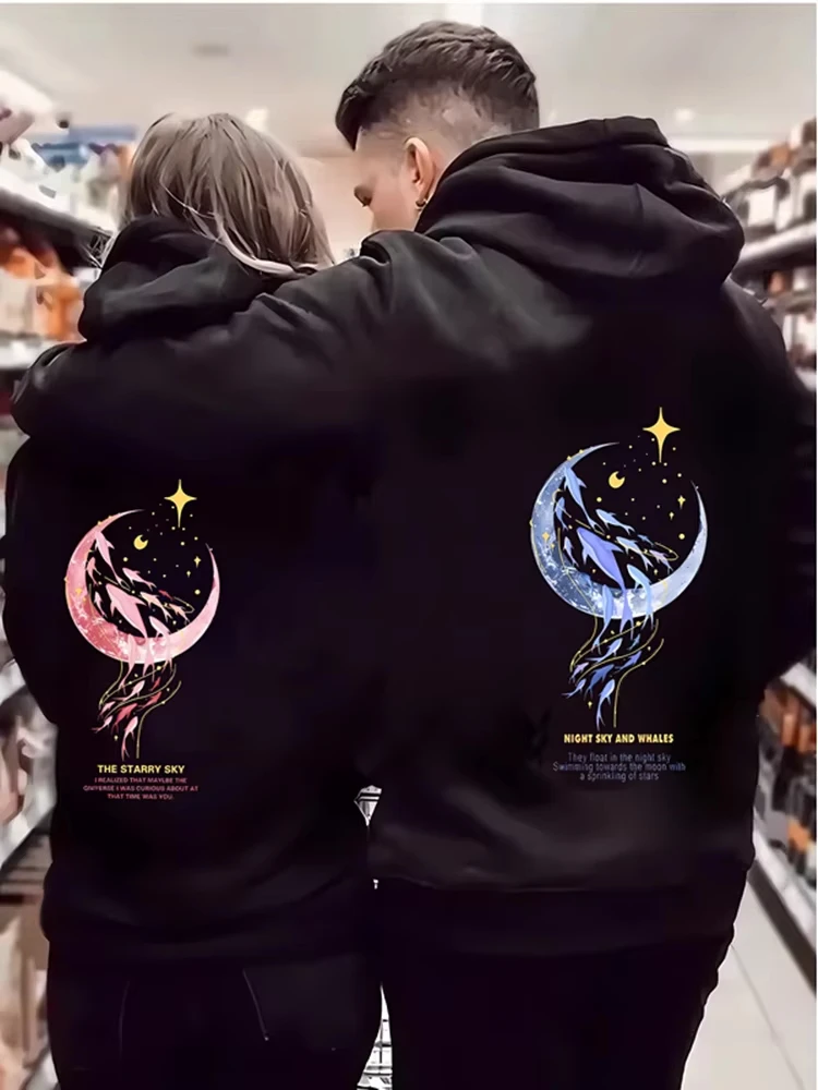 Love Print Men's and Women's Long Sleeve Fleece Hoodie Street Fashion Sports Leisure Autumn_Winter Outdoor Leisure Couple Gift - view 2