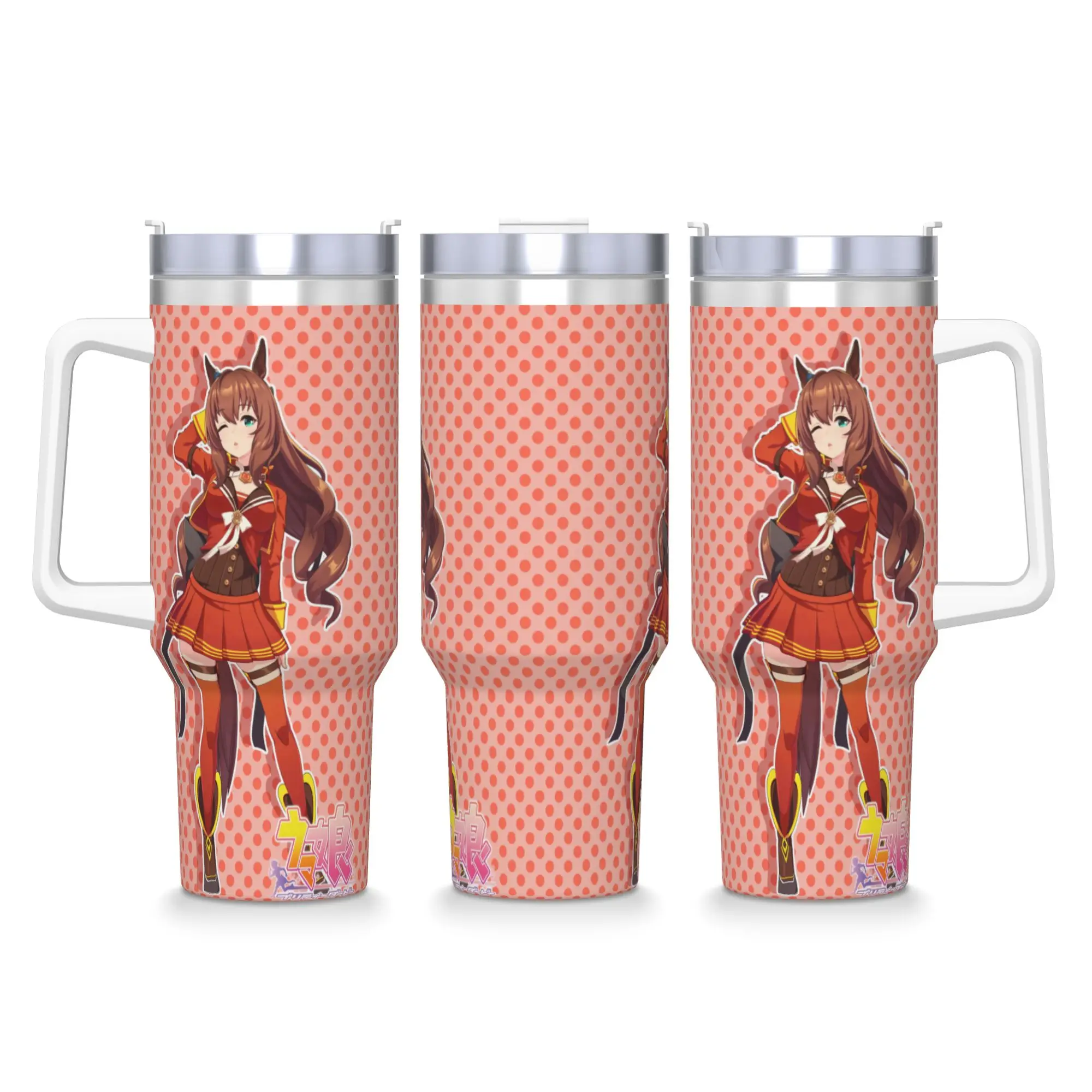 Maruzensky UmaMusume Pretty Derby Stainless Steel Tumbler  Camping Thermal Mug With Straws and Lid Large Mugs Cup Water Bottle