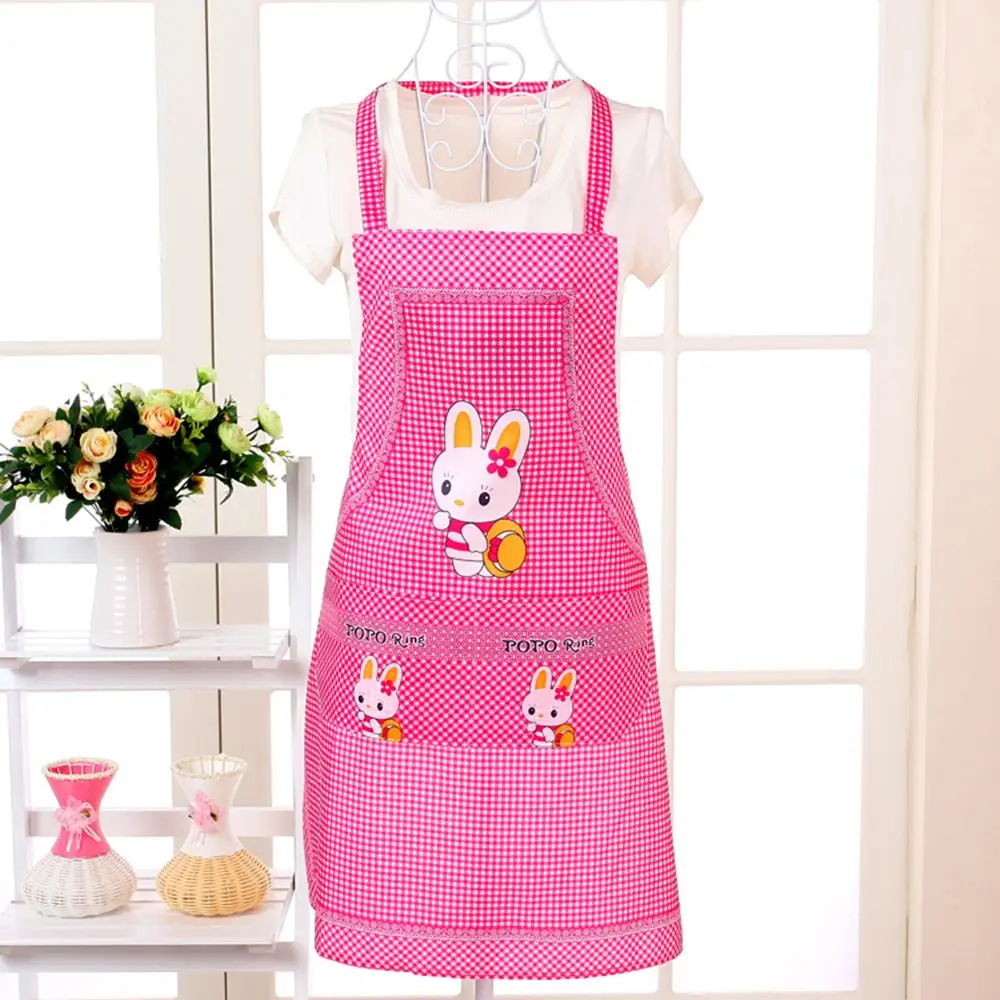 Kitchen With Double Pocket Sleeveless Hang Neck Household Cleaning Aprons For Adults Lady Women Kitchen Supplies Cooking Apron