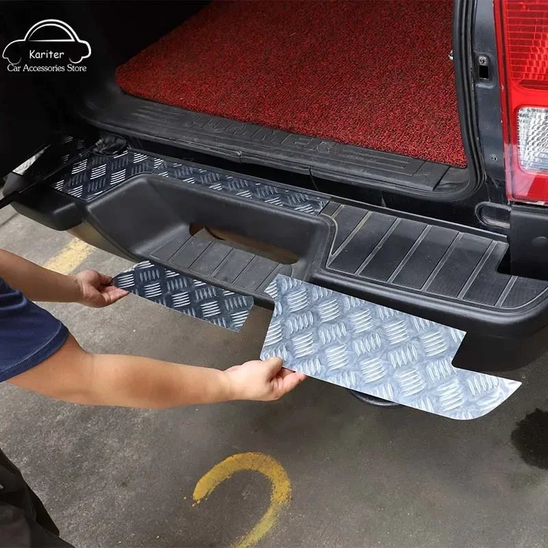 For Hummer H3 2005-2009 Car Accessories Guard Trim Aluminum Rear External Bumper Protection Plate Panel Anti-Scratch Cover