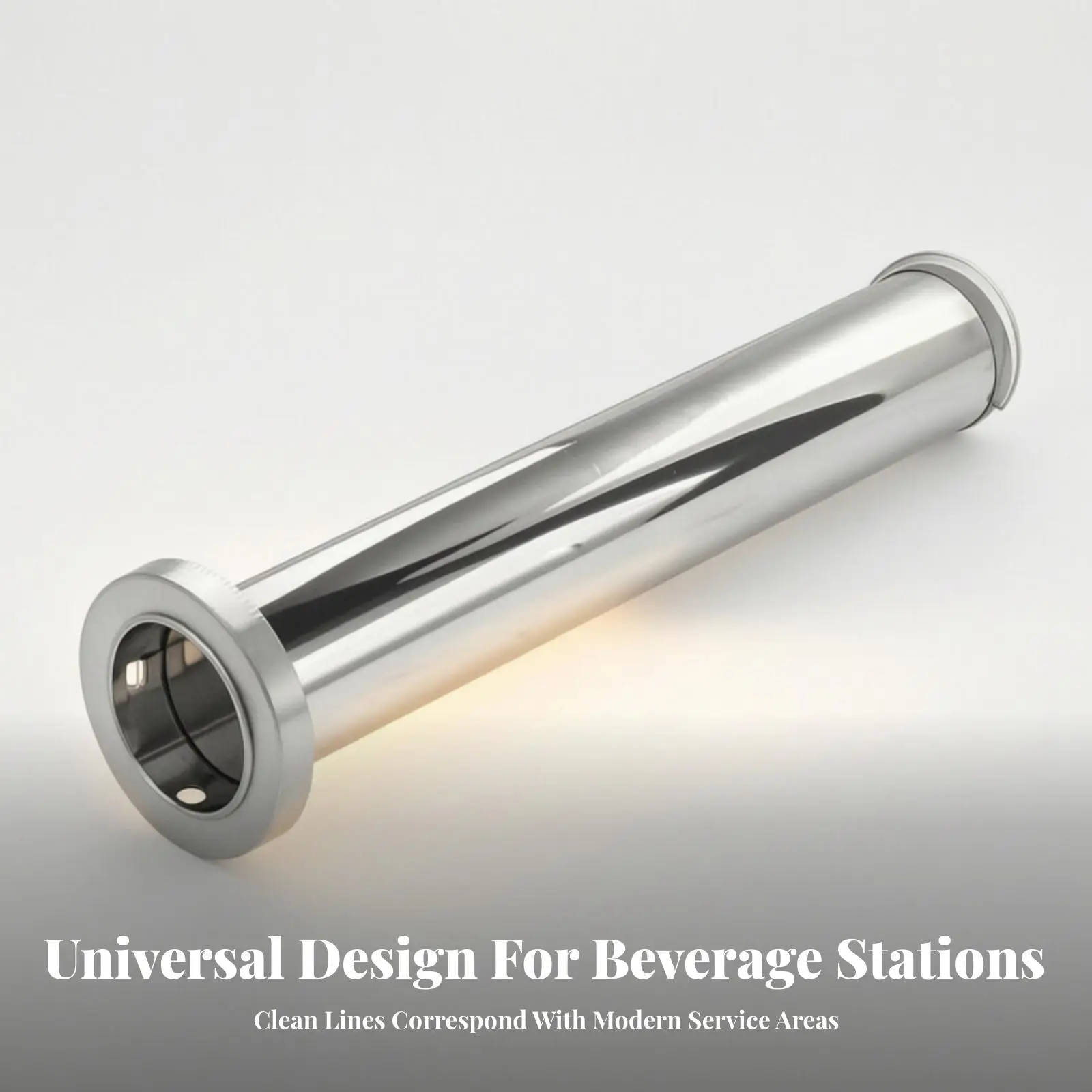 Commercial Stainless Steel Cup Dispenser Polished metal Finish, Smooth Cylindrical Body Cup Dispenser, for Drink Stations