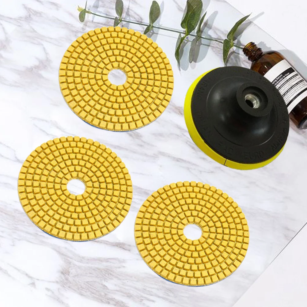 

3pcs Diamond Polishing Pad Water Abrasive Sponge Cloth for Wet Buffer Granite Marble Concrete Tile Safe Versatile