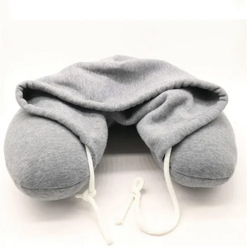 

Travel Pillow Hooded U-Shaped Pillow Cushion Car Office Airplane Head Rest Neck Pillow Travel Accessories