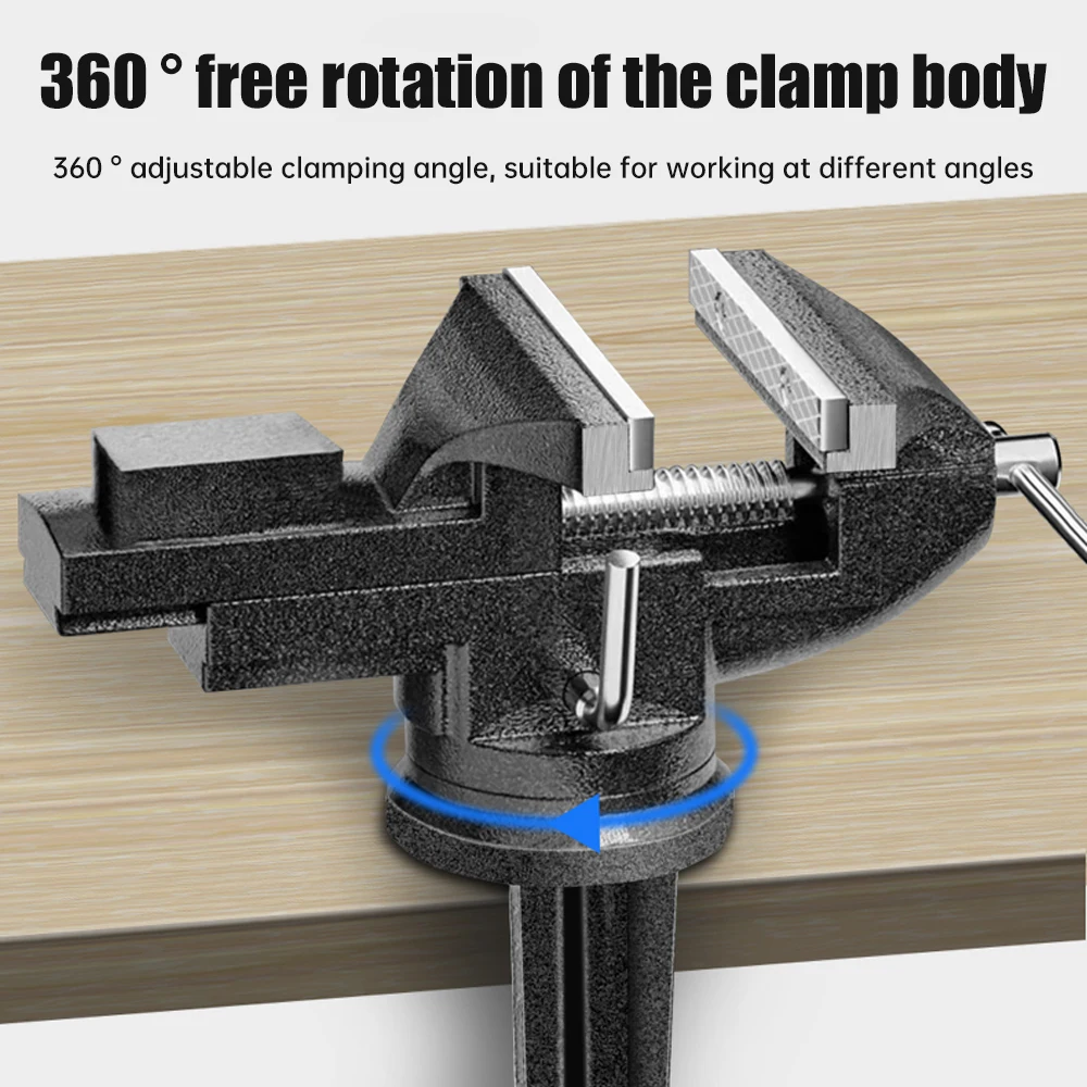 Imagem -04 - Multipurpose Mini Banco Dual-purpose Tabela Clamp-on Vise com 360 Graus Base Giratória para Carpintaria Faça Você Mesmo Workbench 35 mm 50 mm