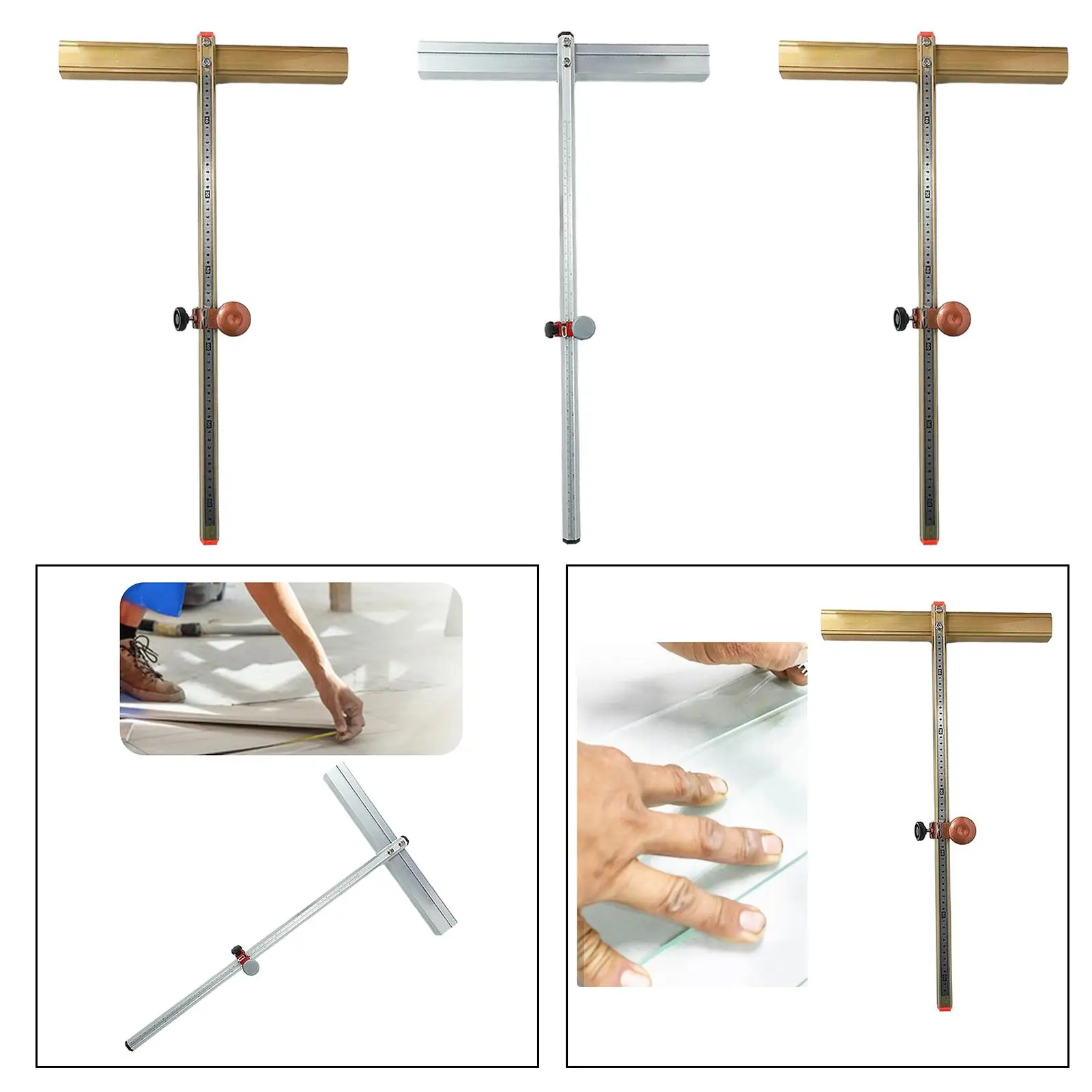 

T Glass Cutter Tile Cutting Tool Multifunction Professional, Portable Glass Breaker Glass Strip Cutter for Floor Tile Home