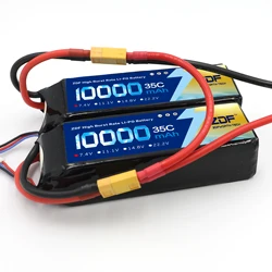 ZDF Power New RC Lipo Battery 4S 14.8V 10000mah (2x7.4v 10000mah + adpter Y plug) 35C For Rc racing Airplane Traxxas Car Truck