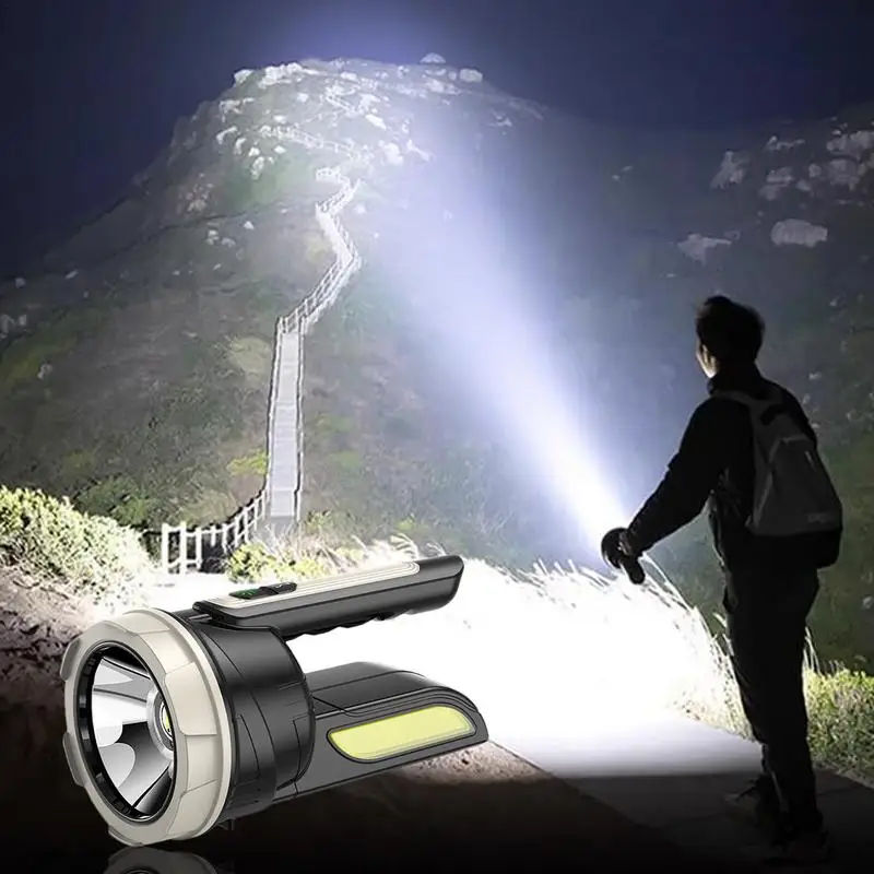 Super Bright Powerful LED Torch Light Multi Modes Camping Light Rechargeable Bright Flashlight Rotation Adjustment Super Bright