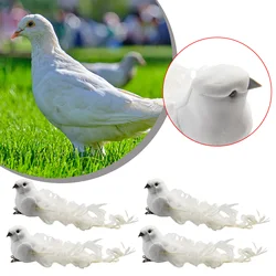 4pcs Artificial Pigeon Birds Fake Doves Simulation Feather Pigeon Christmas Tree Wedding Party Craft Ornaments Home Christmas We