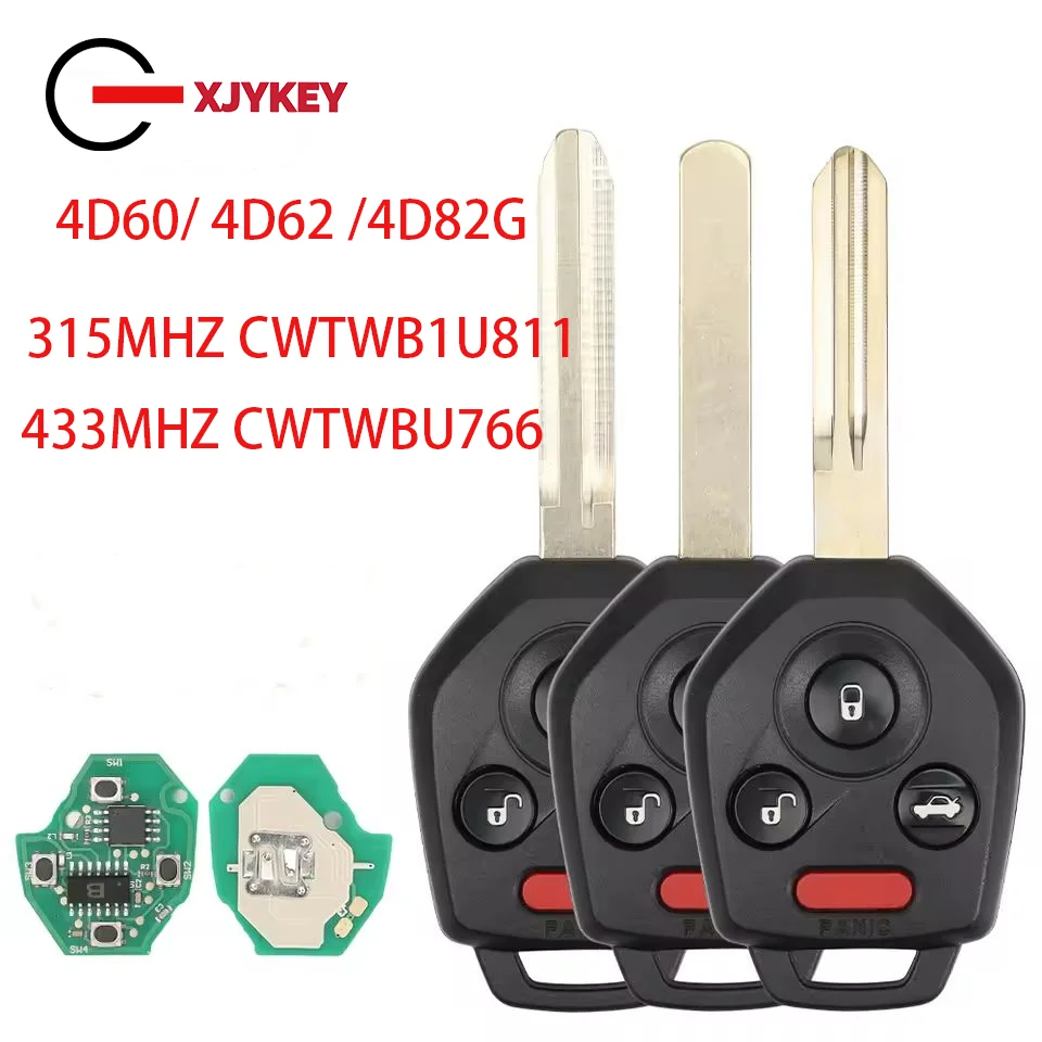 

XJY Remote Car Key Fob 315/433Mhz 4D60 4D62 4D82G For Subaru Outback Legacy Forester Impreza Tribeca CWTWB1U811 CWTWBU76