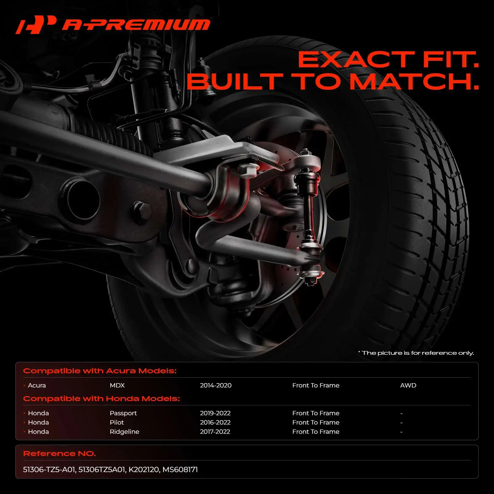 A-Premium 2x Front To Frame Sway Bar Bushing Kit for Honda Pilot 2016-2022 Ridgeline 2017-2022 Passport Acura MDX 2014-2020