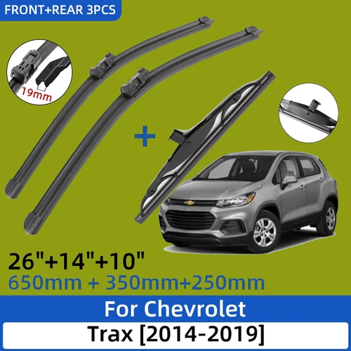 Para Chevrolet Trax / Holden Barina / Opel Mokka 2014-2019 26 ""+ 14"" + 10 ""escobillas de limpiaparabrisas delanteras y traseras ventana de parabrisas