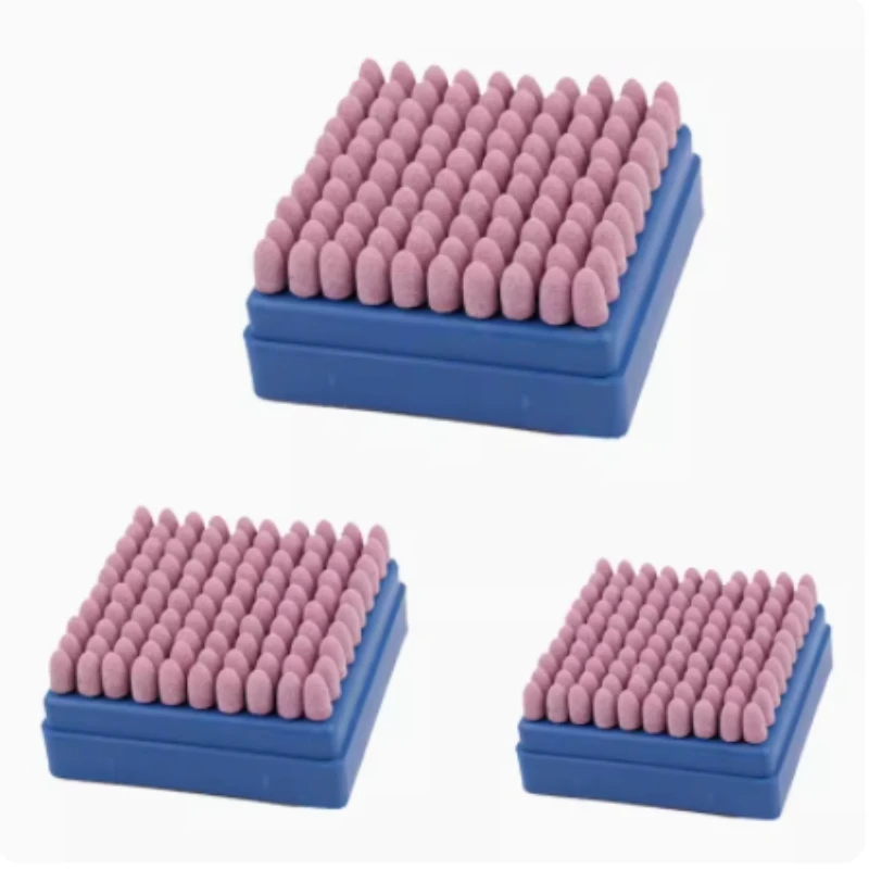 1 Box 3mm Shank Pink Taper Cylinder Mounted Points Grinding Stone Small Grinding Wheel Head Electric Mill Wind Mill