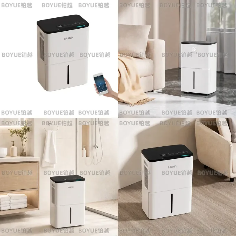 Portable Dehumidifier for Home Indoor Air Dampness Removal Moisture Absorber Quiet Operation Basement Bedroom Closet Dryer