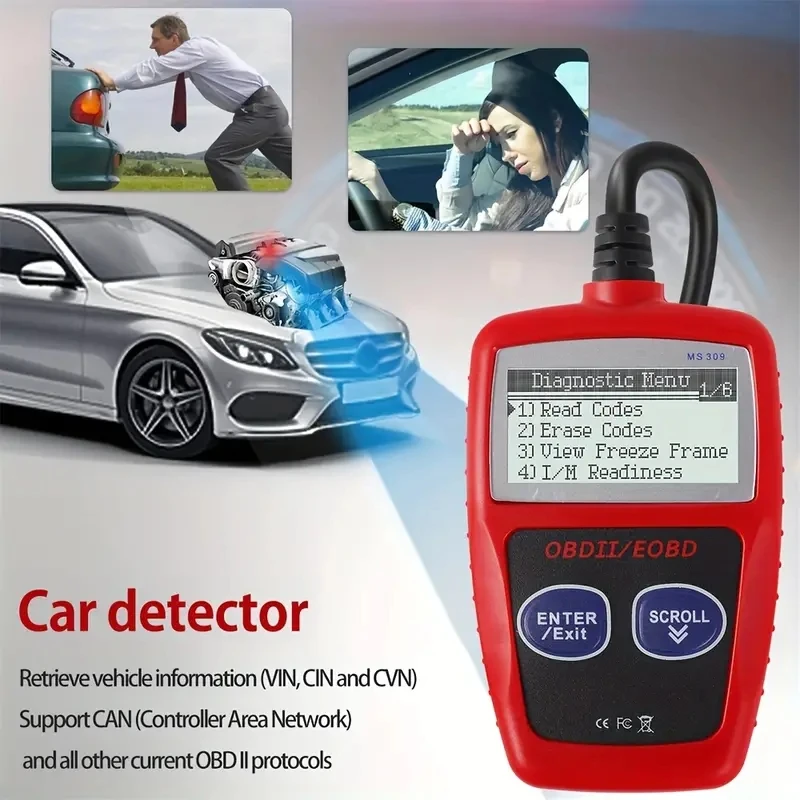 Accurate Car Fault Code Reader-I/M Readiness Engine Diagnostic Scanner with CAN Diagnostic Tool, View Freeze Data and Erase Faul