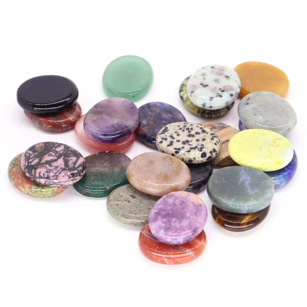 30mm Mini Oval Thumb Flake Energy Pocket Worry Stone Natural Healing Chakra Crystals For Massage Meditation Divination Wholesale