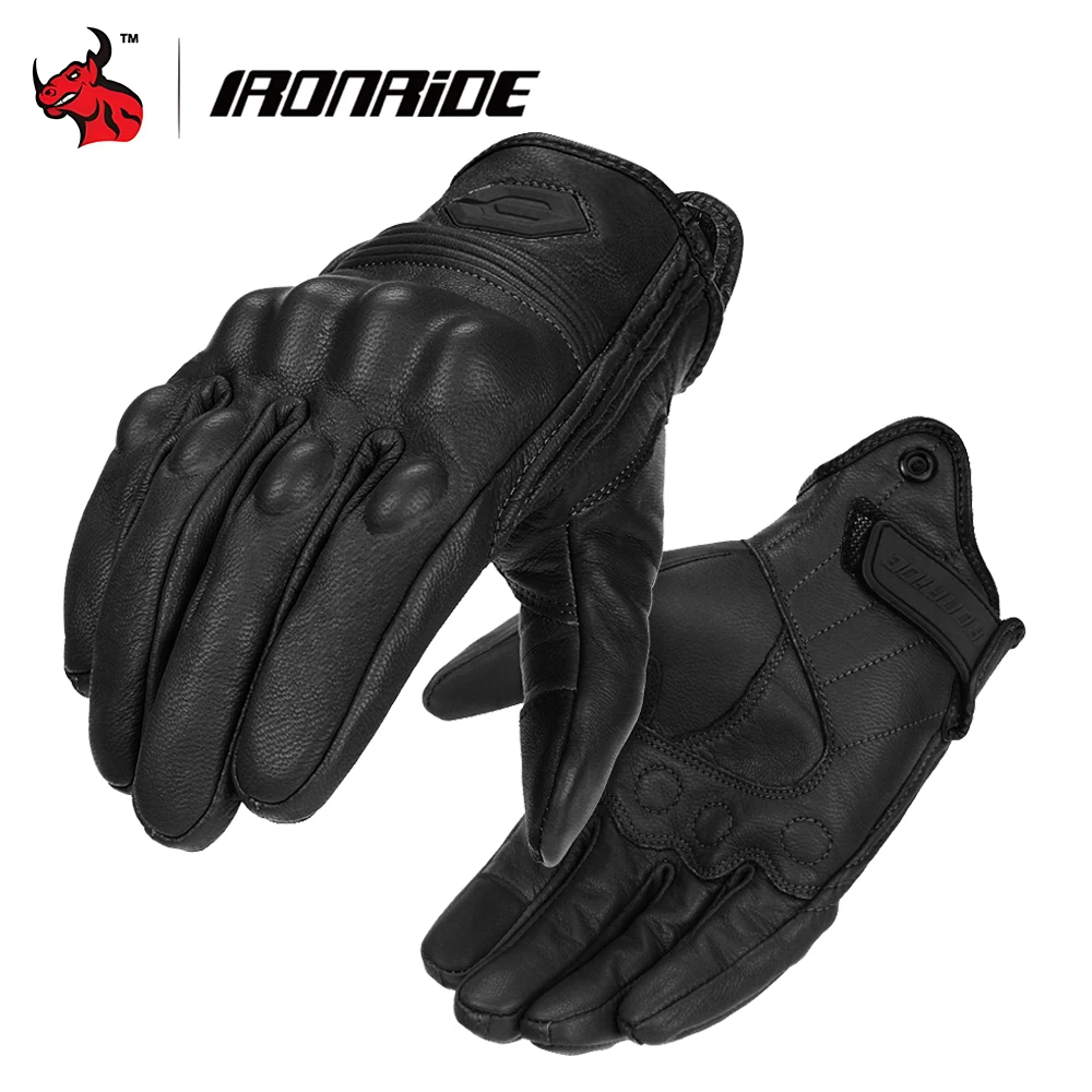 

Motorcycle Gloves Touch Screen Full Finger Leather Retro Gloves Anti Fall Anti Slip Warm And Off-road Racing Protective Gloves