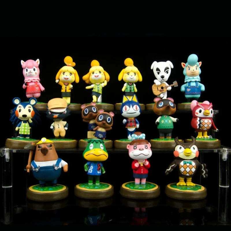 Animal Crossing Anime Figure Tom Nook Isabelle KK Timmy Tommy Action Figure Model Dolls Car Ornament Kids Toys Cake Decoration