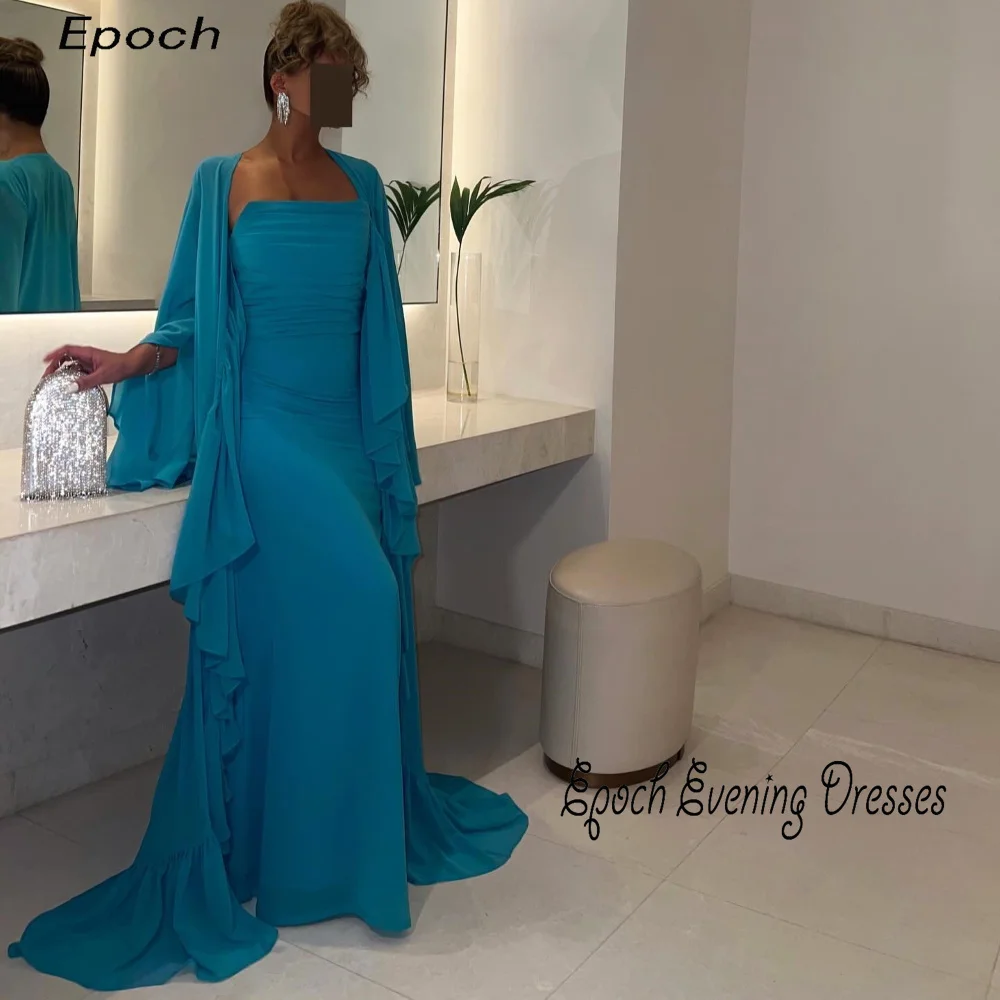 Epoch Formal Occasion abito da sera muslimexatextial horizons impact elegante senza spalline abito da ballo lungo fino al pavimento con scialle per le donne 2024