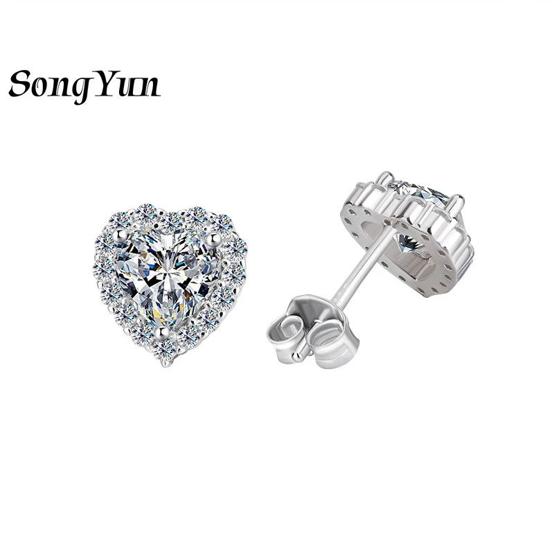 

SONGYUN Brand Jewelry 925 Sterling Silver Earrings Moissanite Diamond Hoop Fashion for Women Rhodium Plated MST Patent Earring