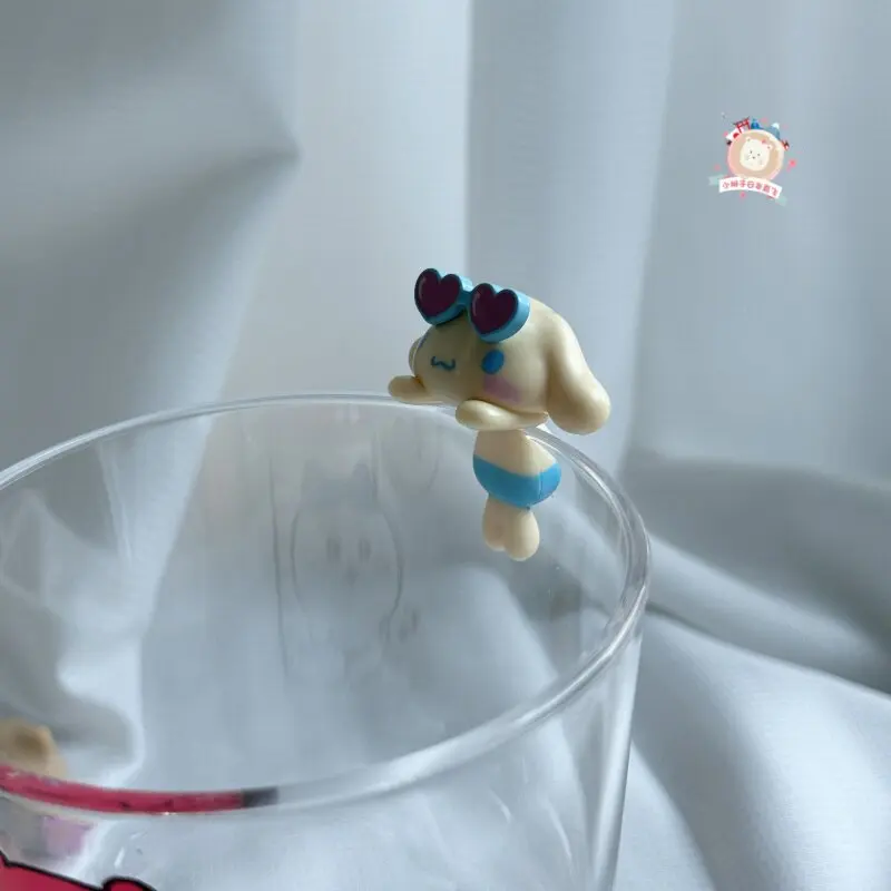 Sanrio Hello Kitty Mymelody Kuromi Cinnamoroll Anime Figures Blind Box Toys Swimsuit Cup Hangers Collection Ornaments Girl Gifts view 6