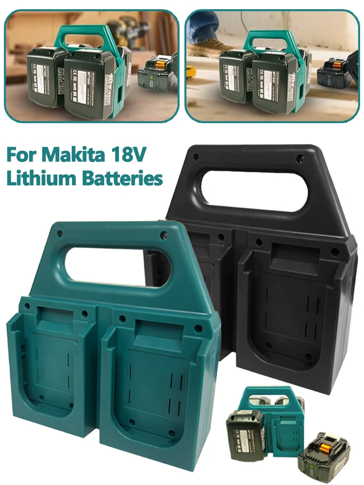 

Портативная стойка для хранения батарей для литиевой батареи Makita 18 В BL1860 BL1830, вмещает 4 держателя батареи, кронштейн, электроинструмент